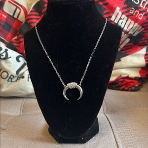 Banana Republic Crescent Moon Rhinestone Necklace
